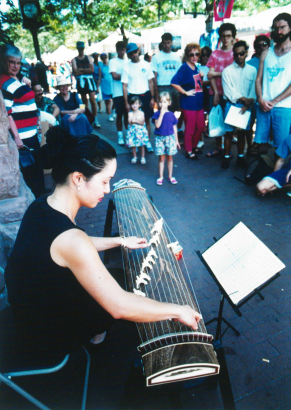 Yoko Cannon of Boulder Plays Koto at Boulder Art Fair 1993 - Rocky Mountain News