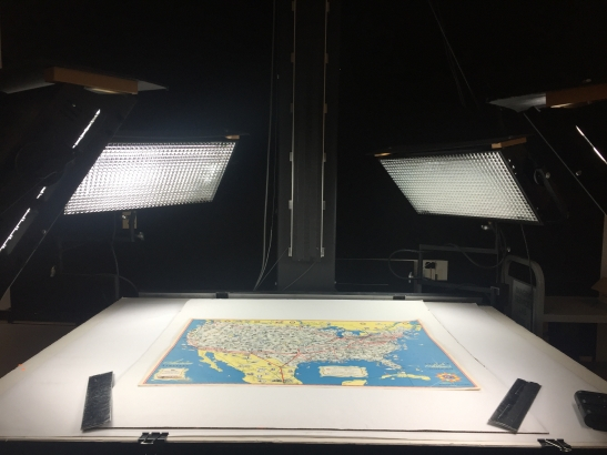 Digitization of a map, 2020. Photo by Michelle Schierburg