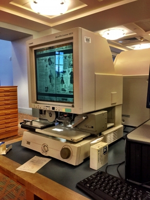 Image of microfilm reader machine