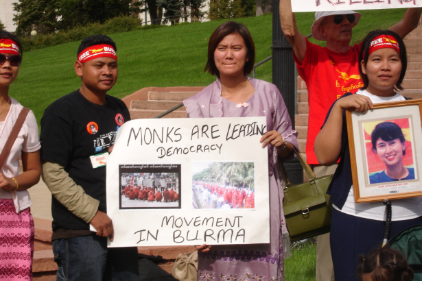 Burmese community protest in Denver on Sept. 29, taken by Jeff Smith