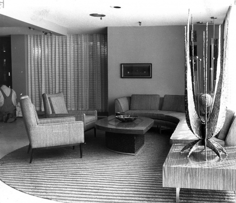 Interior view, the Diplomat Motor Hotel. Rocky Mountain News Photo Collection, Box 360