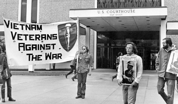 "Vietnam Veterans Against the War (VVAW) Protests Jailing of Southern Members." July 16, 1972. Photo by Mel Schieltz. Rocky Mountain News Photo Collection, Box 461