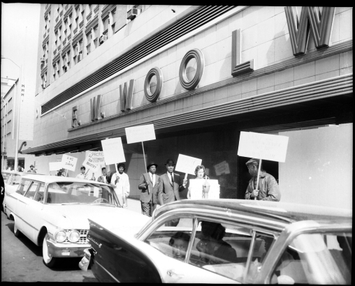 Protest outside Woolworth's