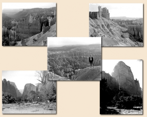 Collage of Beam photos of Bryce Canyon and Zion National Monument
