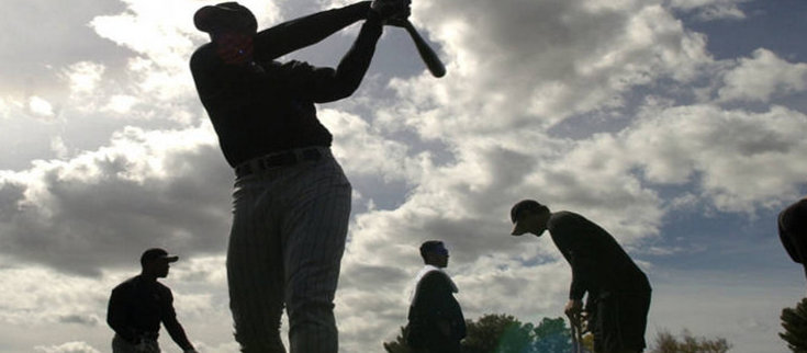 Preston Wilson warming up