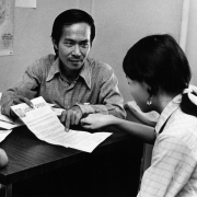 Nghiep Bui Works as Counselor at Catholic Resettlement Office 1979 Rocky Mountain News