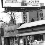 Act Up billboard on Colfax 1991