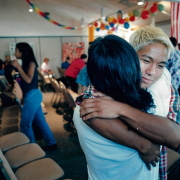 1995 - Khanh Oehlke hugs Dan Flanigan after 20th reunion of Operation Babylift