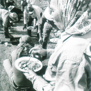 Workers share a meal in San Luis Valley 1978