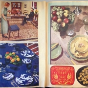 Tableware inspiration page in scrapbook. Gertrude Reasor Papers (WH883)