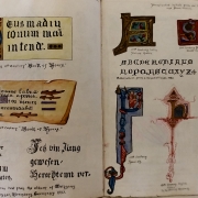 Pages with illuminated letters and text