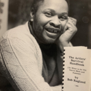 Bob Ragland with his book, The Artists' Survival Handbook