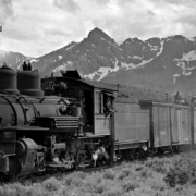 D&RGW Freight train westbound at Dallas Divide, near Ridgeway, Colorado