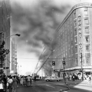 Albany Hotel on fire