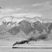 Near Villa Grove - D&RGW Narrow Gauge with the Sangre de Cristo Mountains
