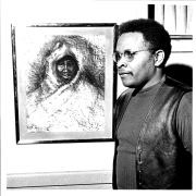 Ragland with "Hooded Man," 1970