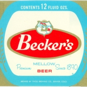 Becker’s Mellow label, circa 1965. Ephemera Collection, WH2026