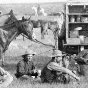 A mess scene - scene on 'round up' of 1887 in Dakota