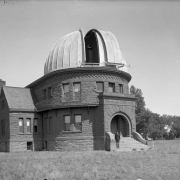 Chamberlin Observatory, University of Denver campus, Denver, Colorado. Robert S. Roeschlaub, architect, designed the rusticated stone building.