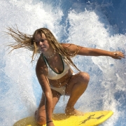 [FEDERAL HEIGHTS, CO. -  July 28, 2004)   Dawn Berth, 18, of Thornton, , competed with 40 other hopefuls and placed 2nd  in the girls competition in Water World's first  "Best Wave Babe and Wave Bum" surf contest Wednesday, July 28,  2004.  Catelyn Rob...