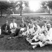 Outdoor portrait of families with boys and girls in a park in Denver, Colorado.