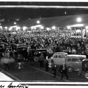 Photograph of crowd at the opening of Denargo Market