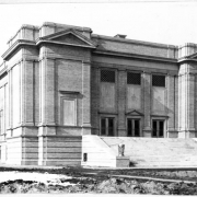 A view of the Phipps Auditorium near the Denver Museum of Natural History in City Park Denver, Colorado. The neoclassical style building was dedicated in 1940. The building was converted to the IMAX theater in 1983.