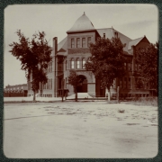 View of the Hyde Park School possibly in Denver, Colorado.