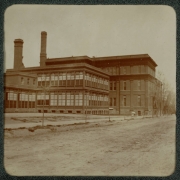 View of Manual Training High School at 27th (Twenty-Seventh) Avenue and Franklin Street in Denver, Colorado.