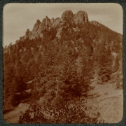 View of a mountain peak probably near Colorado Springs (El Paso County), Colorado.