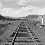 Denver and Rio Grande Western Railroad tracks pass through Eagle County, Colorado, by mile marker: "D307."