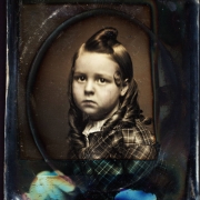 Head and shoulders studio portrait of an unidentified girl.