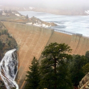 Water flows out of the mid point valve of Gross Dam from Gross Reservoir to South Boulder Creek Thursday March 15, 2007. Gross Reservoir is part of the Denver Water system, provoiding drinking water to Denver. The weather and rate of thaw will play a b...