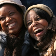 MJM129 Two unidentified woman smile on Tuesday, Jan. 20, 2009 during the Inauguration of President Barack Obama in Washington, D.C., where Mr. Obama became the 44th president of the United States and the first African-American to hold the office. (MATT...