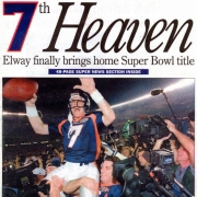 7th Heaven Front Page January 26, 1998. Rocky front cover, Met 1. Broncos beat Packers in Super Bowl XXXII to win their first Super Bowl.
