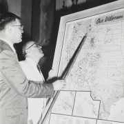 Howard Zahniser discussing the proposed National Wilderness Preservation System with Senator Lee Metcalf