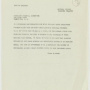 Murie is asking President Eisenhower to oppose the buiding of dams within Dinosaur National Monument.