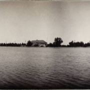 View, across Broadmoor Lake, of the old Hotel and Casino in Colorado Springs (El Paso County), Colorado.