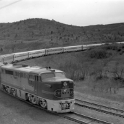 Train #22, El Capitan; 12 cars. Photographed: above Morley, Colo.,  March 26, 1950.