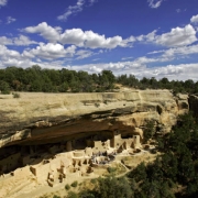 A ranger-led tour makes their way through the Cliff Palace site, which is tucked under an alcove on the mesa, at Mesa Verde National Park one afternoon. The cliff dwellings at Cliff Palace were discovered in 1888 by cowboys Richard Wetherill and Charli...