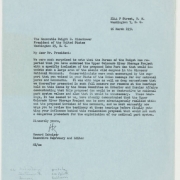 Letter from Howard Zahniser to President Dwight D. Eisenhower.