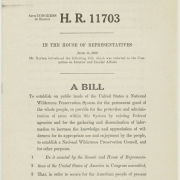 Wilderness Act (House bill H.R. 11703, June 11, 1956)
