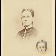 Studio portrait of Frances (Fannie) A. Moffat (nee Buckout), and her daughter, Marcia Moffat (later McClurg).