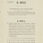 Wilderness Act (Senate bill S. 4013, June 7, 1956)