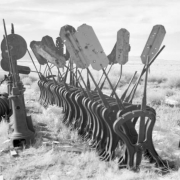 View of harp switches at the Narrow Gauge Museum in Alamosa (Alamosa County), Colorado.