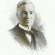 Portrait of John Kernan Mullen, Denver, Colorado business man and philanthropist, in a tuxedo and black tie.