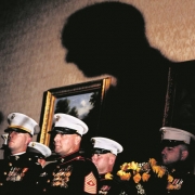 Marines prepare to deliver posthumous medals to families.