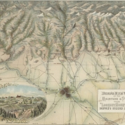 Bird's eye view of the mountains & plains from "Lookout Mountain" Denver's summer resort.
