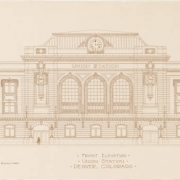 This item (1 of 179) is from the Gove and Walsh Architectural Drawing 1888-1926 collection (C MSS WH1542). This drawing shows an elevation view of an outer wall of Union Station in Denver, Colorado.