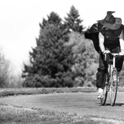 A witch at Denver Bicycle Touring Club’s “In Costume Rally,” Cheesman Park. October 27, 1985. Photo by Ken Paploo. Rocky Mountain News Photograph Collection